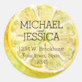 イエローレモパーソナライズされたン ラウンドシール (正面)