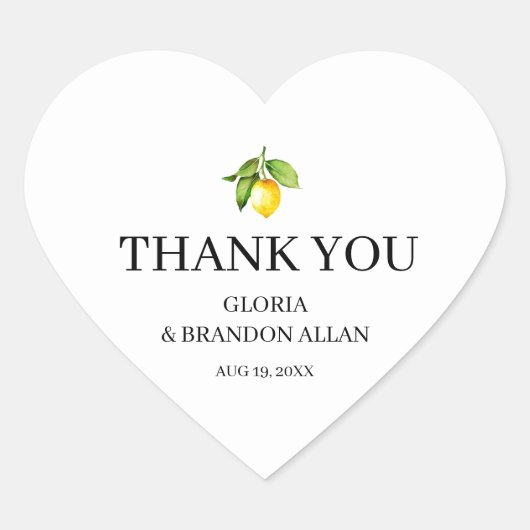イエローレモモダンン結婚ズ ハートシール (正面)