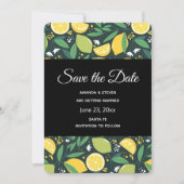 イエローレモンとグリーンライムフルーツパターン セーブザデート (正面)