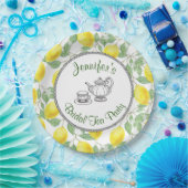 イエローレモンとグリーン葉ブライダルティーパーティー ペーパープレート (パーティー)