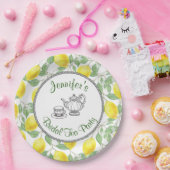 イエローレモンとグリーン葉ブライダルティーパーティー ペーパープレート (パーティー)