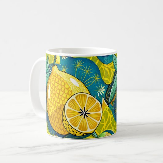 イエローレモンとビーガーデン コーヒーマグカップ (正面左)
