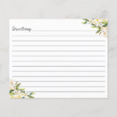 イエローレモンとホワイトフラワーファミリーレシピカード (裏面)