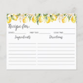 イエローレモンとホワイトフラワーファミリーレシピカード (正面)