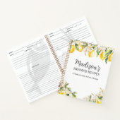 イエローレモンとホワイトフラワーファミリーレシピ本 ノートブック (内部)