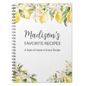 イエローレモンとホワイトフラワーファミリーレシピ ノートブック (正面)