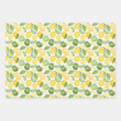 イエローレモンとライムズオンつる植物 ラッピングペーパーシート (正面)
