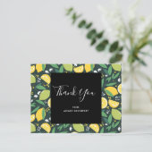 イエローレモンとライムフルーツパタンありがとう ポストカード (スタンド正面)