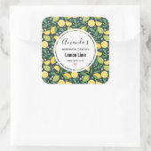 イエローレモンとライムフルーツパターンキャンドルビズ スクエアシール (バッグ)