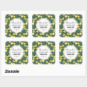 イエローレモンとライムフルーツパターンキャンドルビズ スクエアシール (シート)