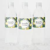 イエローレモンとライムフルーツフードパターン誕生日 ペットボトルラベル (ボトル)