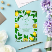 イエローレモンと葉の緑アクリル招待状 アクリル招待状 (インサイチュ (ウェディング))