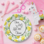 イエローレモンと葉緑の香り付き茶時間 ペーパープレート (パーティー)