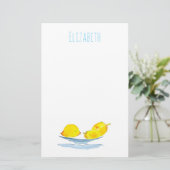 イエローレモンのフルーツアート 便箋 (スタンド正面)