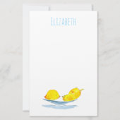イエローレモンのフルーツアート 便箋 (正面)