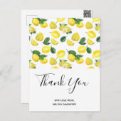 イエローレモンの水の色のパターンありがとう ポストカード (正面/裏面)