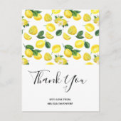 イエローレモンの水の色のパターンありがとう ポストカード (正面)