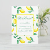 イエローレモンの水彩新しい住所 案内状 (スタンド正面)