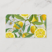 イエローレモンの葉の花の個人的な呼び出しカード コーリングカード (裏面)