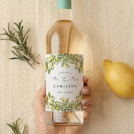 イエローレモンアマルフィ地中海のコースト結婚ーズ ワインラベル