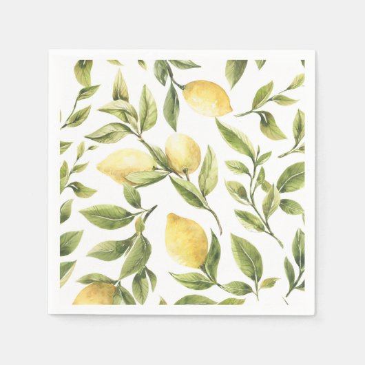 イエローレモンア地中海のマルフィ結婚ーズ スタンダードカクテルナプキン (正面)
