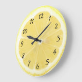 イエローレモンキッチンクロック ラージ壁時計 (傾斜)