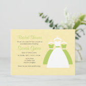 イエローレモングリーンカスタムブライダルシャワー招待状 招待状 (スタンド正面)