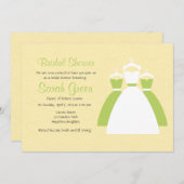 イエローレモングリーンカスタムブライダルシャワー招待状 招待状 (正面/裏面)