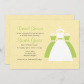 イエローレモングリーンカスタムブライダルシャワー招待状 招待状 (正面/裏面)