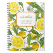 イエローレモングローブ明るい夏の名パーソナライズされた前 ノートブック (正面)