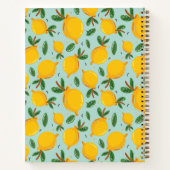 イエローレモンシトラスパターンオングリーンヴィンテージ ノートブック (裏面)