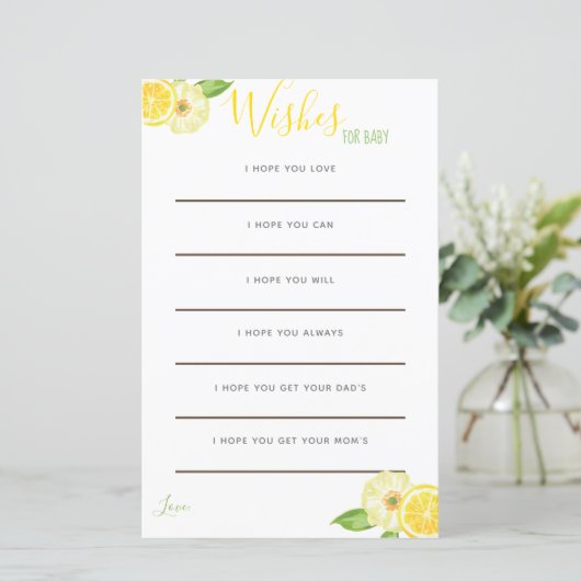 イエローレモンシトラスフローラベビーウィズカード (スタンド正面)