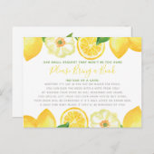 イエローレモンシトラス持参ブックカードベビーシャワー インビテーションポストカード (正面/裏面)