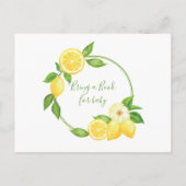 イエローレモンシトラス持参ブックカードベビーシャワー インビテーションポストカード (裏面)