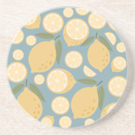 イエローレモンシームレスパターン コースター