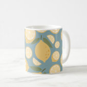 イエローレモンシームレスパターン コーヒーマグカップ (正面右)