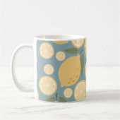 イエローレモンシームレスパターン コーヒーマグカップ (左)