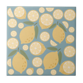 イエローレモンシームレスパターン タイル