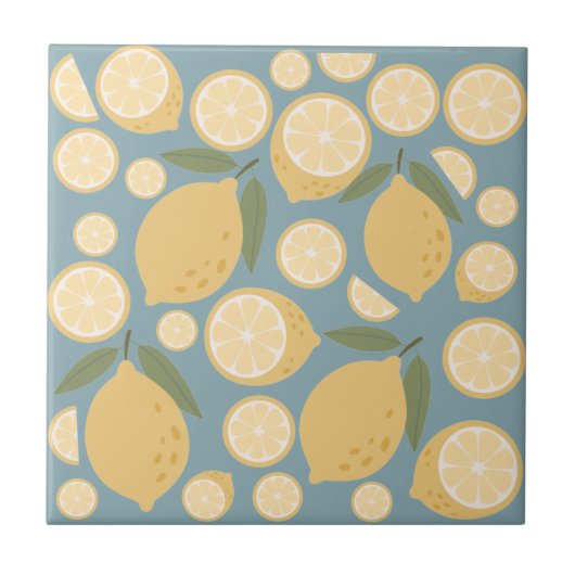 イエローレモンシームレスパターン タイル (正面)