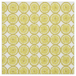 イエローレモンスライスパターン生地 ファブリック