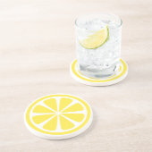 イエローレモンスライスラウンドサンドストーンコースター コースター (側面)