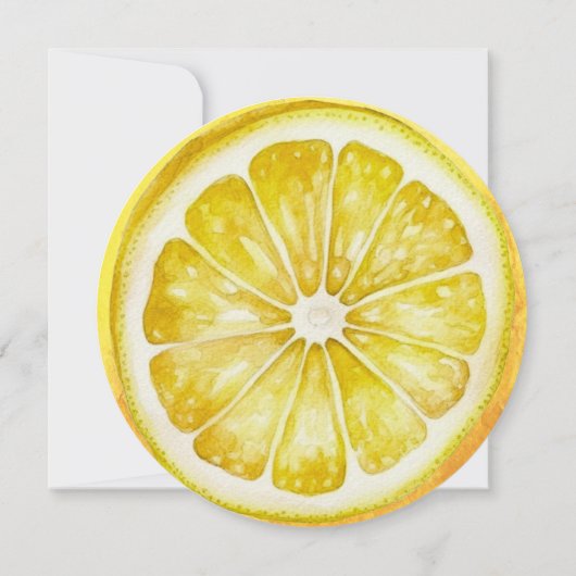 イエローレモンスライス |赤おもしろいユニークちゃんシャワー 招待状 (裏面)