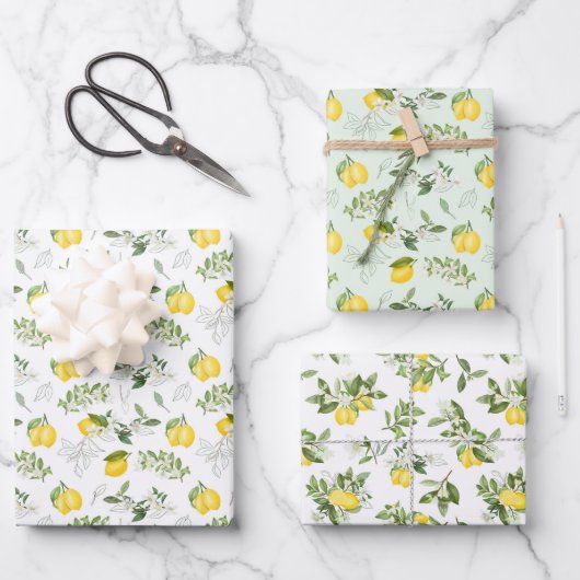 イエローレモンズオンつる植物 ラッピングペーパーシート (正面)
