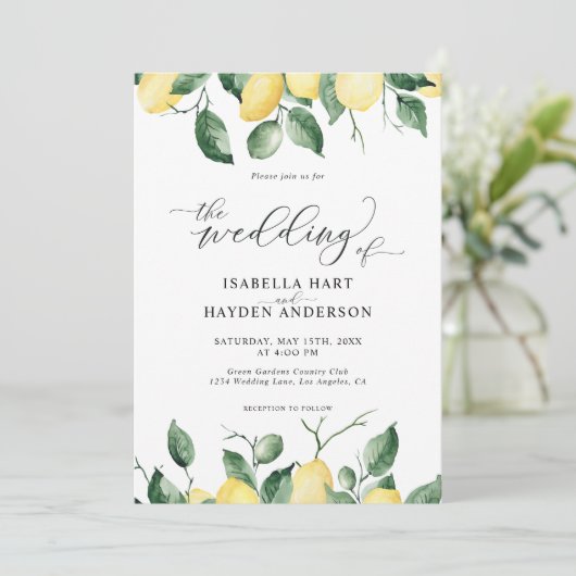 イエローレモンズサマーフルーツ庭園の結婚式 招待状 (スタンド正面)
