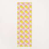 イエローレモンズピンクホワイトストライプズ ヨガマット (正面)