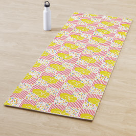 イエローレモンズピンクホワイトストライプズ ヨガマット