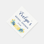 イエローレモンズミントグリーンアンドブルーブライダルシャワー スタンダードカクテルナプキン (角)