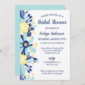 イエローレモンズミントグリーンアンドブルーブライダルシャワー 招待状 (正面/裏面)