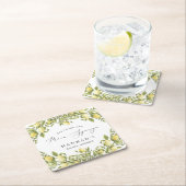 イエローレモンソレント地中海のブライダルシャワー スクエアペーパーコースター (インサイチュ)