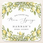 イエローレモンソレント地中海のブライダルシャワー スクエアペーパーコースター (正面)